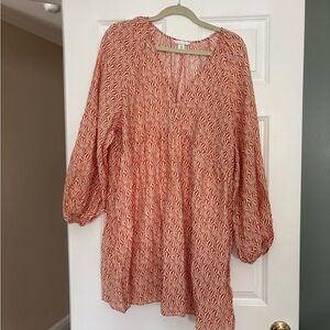Orange Patterned Blouse